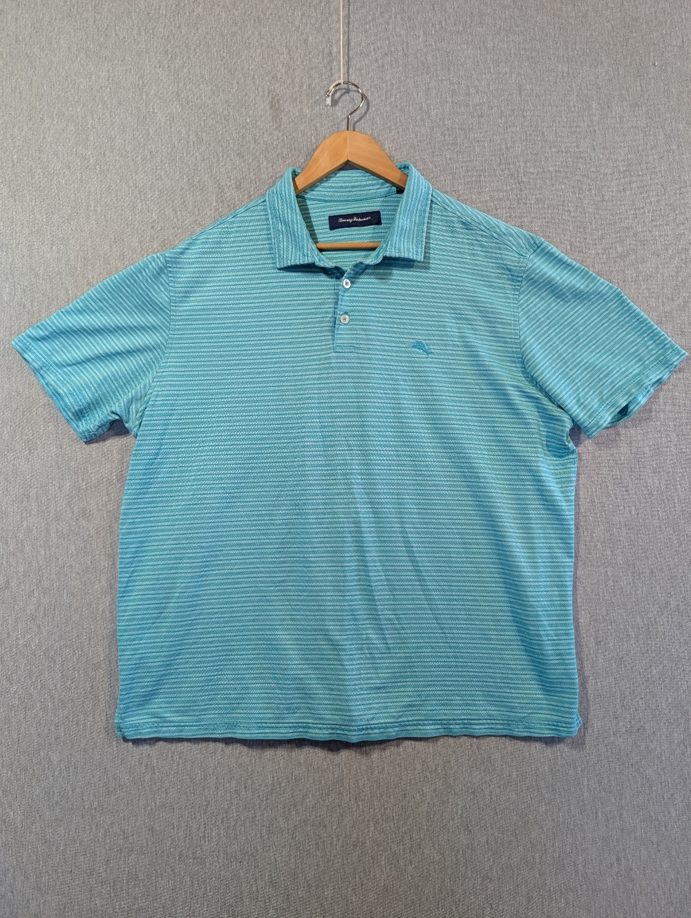 Tommy Bahama Pima Cotton Polo Golf Shirt Men's XXL Green Striped